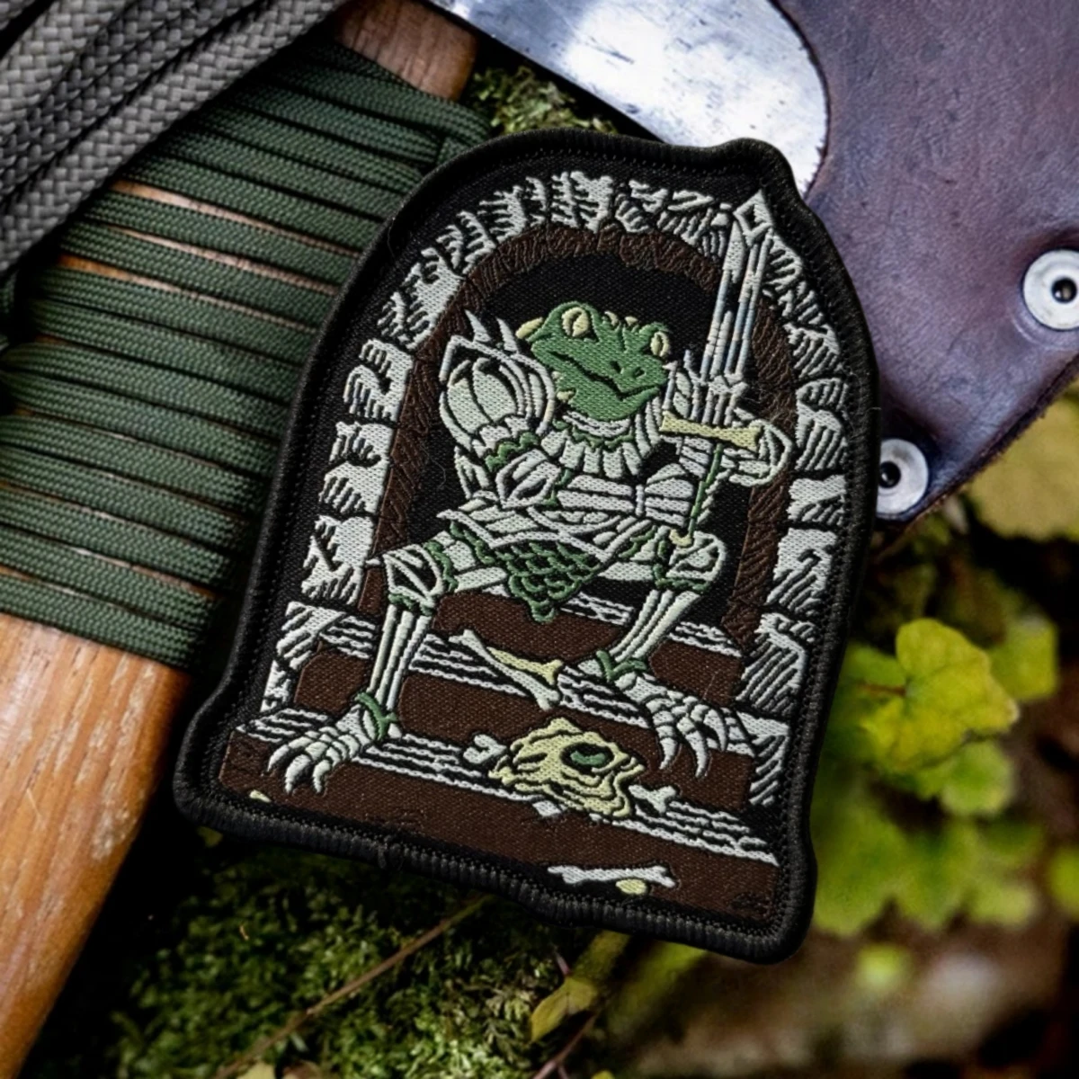 Parches bordados de gancho y bucle de Caballero Rana en la Edad Media, insignia de moral táctica, pegatina para mochila militar, apliques personalizados - imagen 4