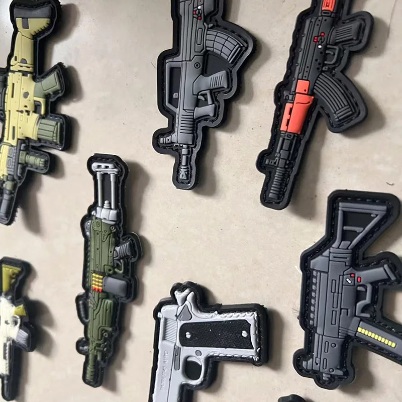 Brazalete de soldado militar de gelatina de PVC, parche de gancho y bucle para pistola submarina, insignia de moral, mochila, parche 3D, accesorios tácticos - imagen 5