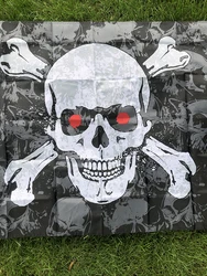 Bandana táctica calavera pirata con huesos cruzados de algodón