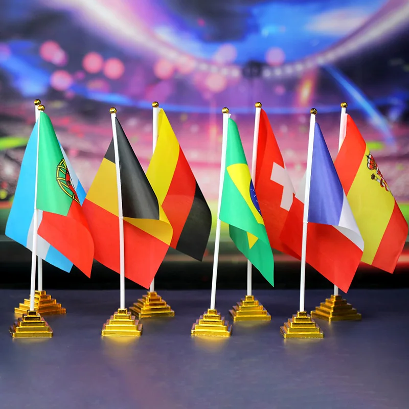 Base de plástico chapada en oro, Base de mástil cuadrado redondo, soportes de bandera de mesa, Mini Bases de bandera para decoración de mesa y fiesta, 10 Uds. - imagen 2