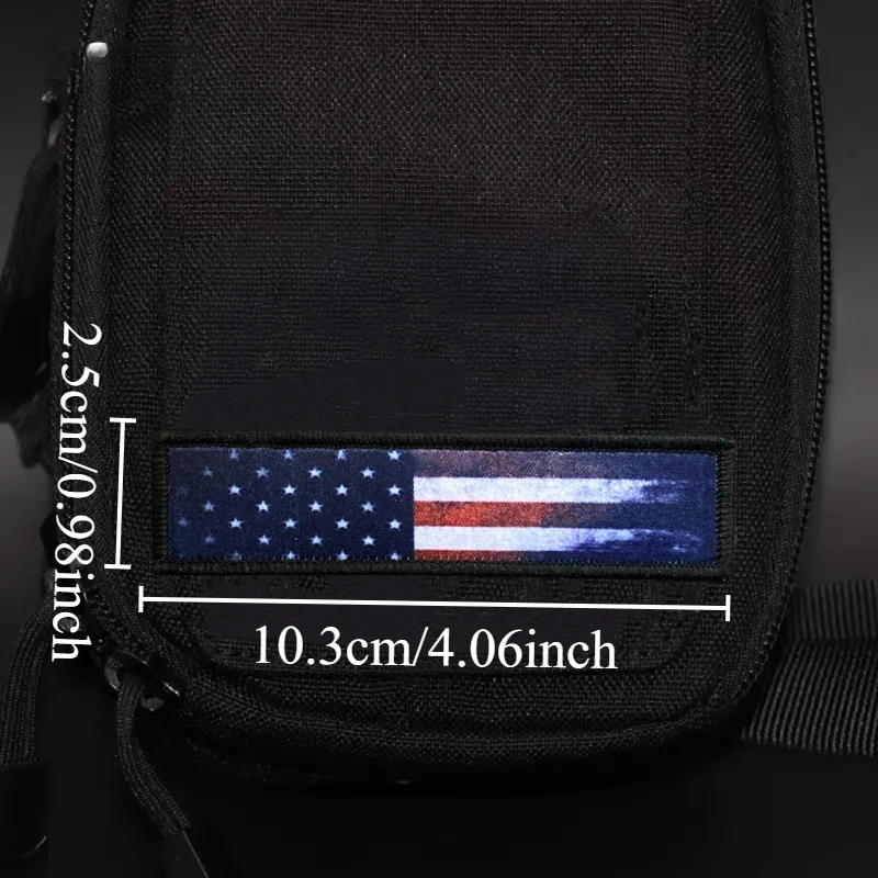 Parche de bandera desgastada de EE. UU., insignia de moral táctica militar, mochila con gancho y bucle estampado, accesorio decorativo para ropa, brazalete adhesivo - imagen 4