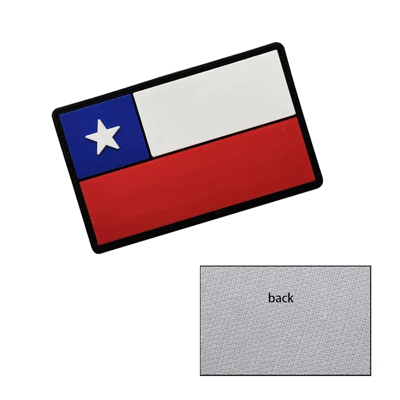 Parche de goma de PVC 3D, insignia de moral de la bandera del Chile, parches militares para mochila, pegatina de ropa, accesorio táctico - imagen 4
