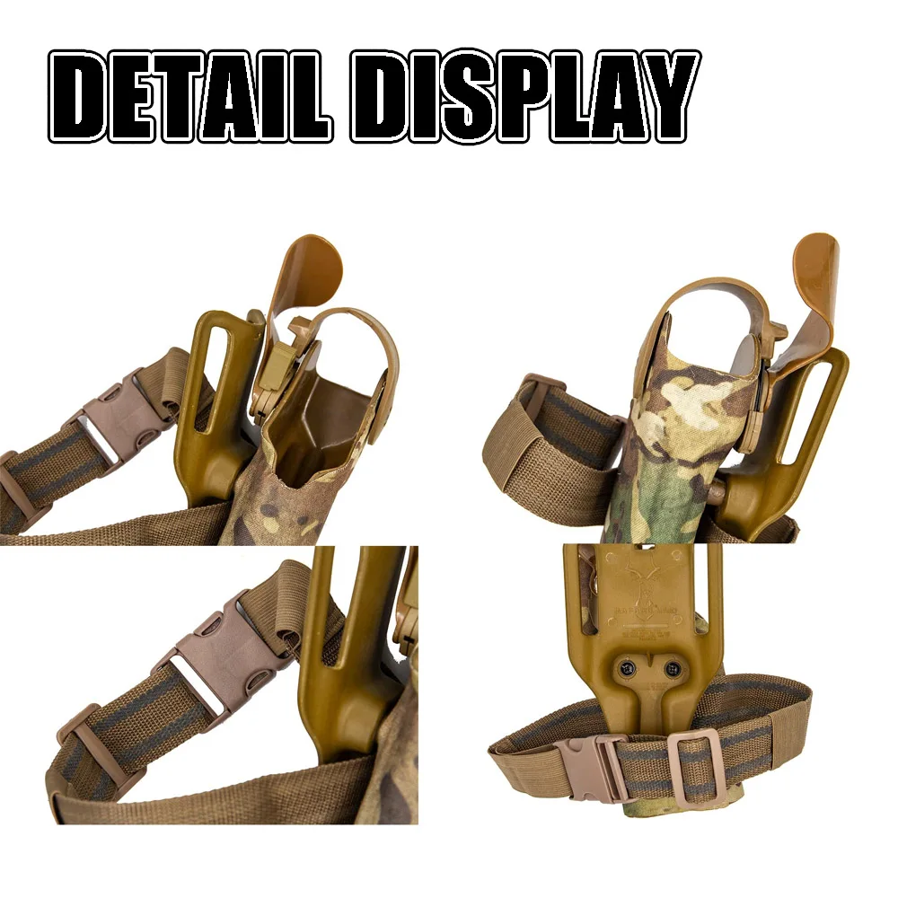 Funda táctica para diestros 6004 para USP/M & P X300/TLR-1, funda para cinturón Airsoft con sistema de liberación rápida QLS, adaptador de pierna caída - imagen 4