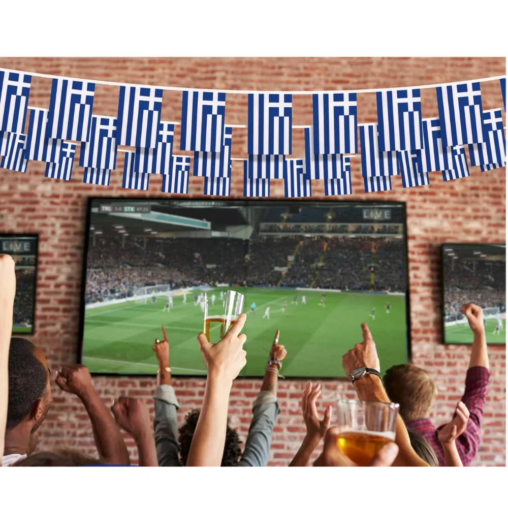 Bandera de Grecia 14x21cm20 unids/set banderines de Grecia banderines de cuerda banderines Festival fiesta vacaciones - imagen 3