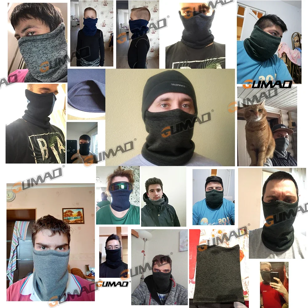 Calentador de cuello para clima frío, polaina de lana para invierno, cubierta facial para ciclismo, correr, senderismo, esquí, media máscara térmica, bufanda, Bandana para hombres y mujeres - imagen 3