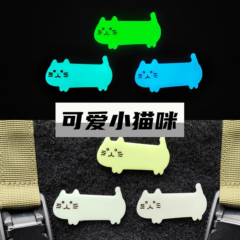 Lindo gatito gato luminoso Hookloop Morale Chapterl función paquete pequeño sello
