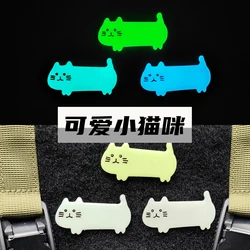 Lindo gatito gato luminoso Hookloop Morale Chapterl función paquete pequeño sello