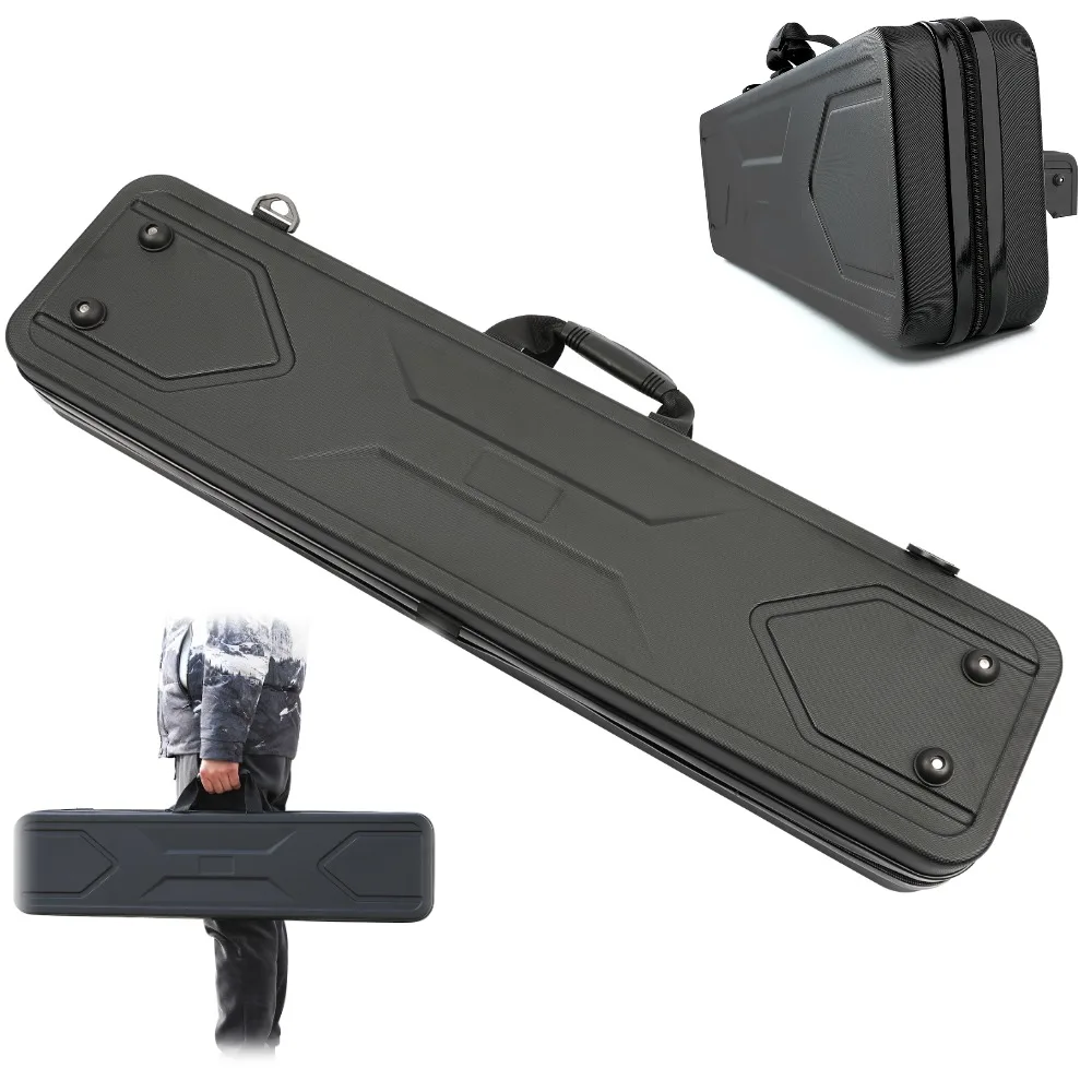 Caja de almacenamiento de herramientas de plástico ABS, Maleta táctica portátil multifunción de 95x23x12cm, estuche de equipo de pesca con flecha y lazo de algodón rasgado a mano