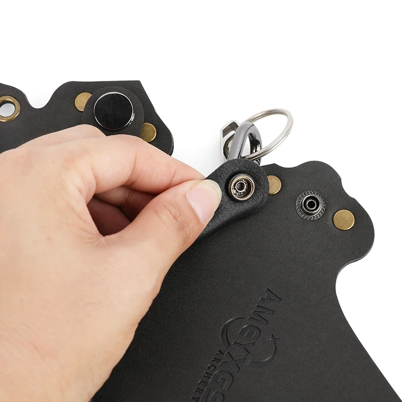 AME-carmín de flecha de cuero para tiro con arco, funda de flecha para caza, color marrón y negro, para LH/RH, sujeción de 20-30 piezas, hebilla ajustable - imagen 5