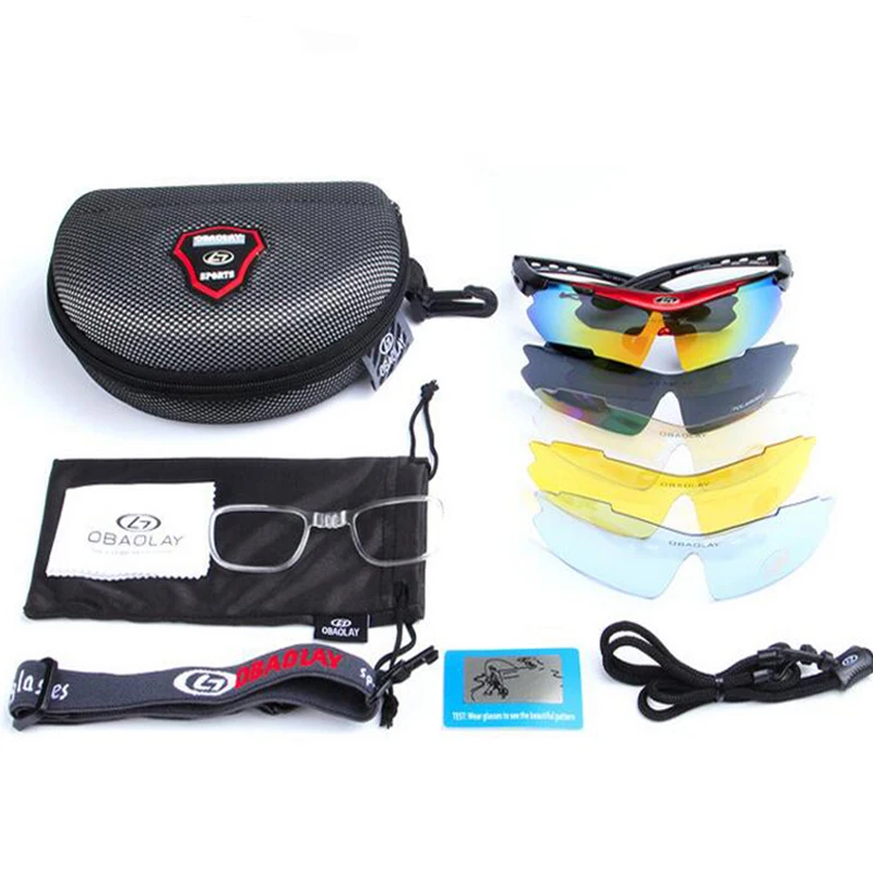 0089 Gafas tácticas militares 5 lentes protección UV 400 gafas de sol deportivas polarizadas para hombres con montura para miopía - imagen 2