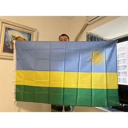 Bandera de Ruanda 90x150 cm, poliester, uso interior o exterior