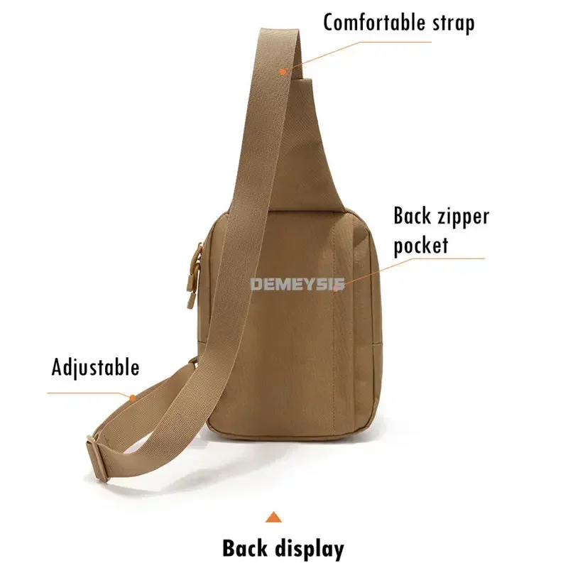 Bolsas de pecho para exteriores, bolso de hombro táctico impermeable para el pecho, funda para pistola, eslinga de transporte oculta para caza, mochila cruzada - imagen 5