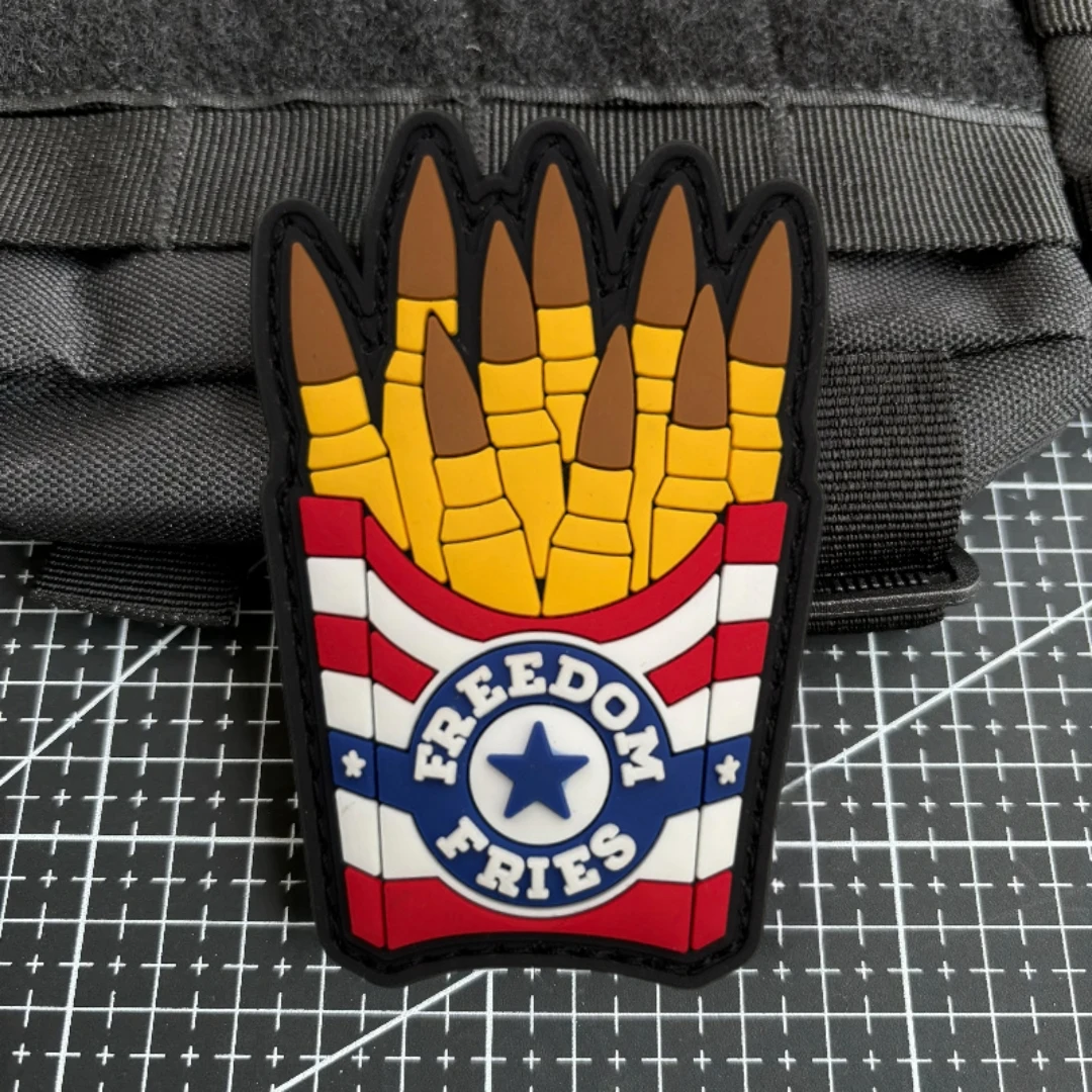 Parches de gancho y bucle de PVC para patatas fritas, insignias tácticas de moral para ropa, pegatina para mochila, brazalete militar - imagen 3