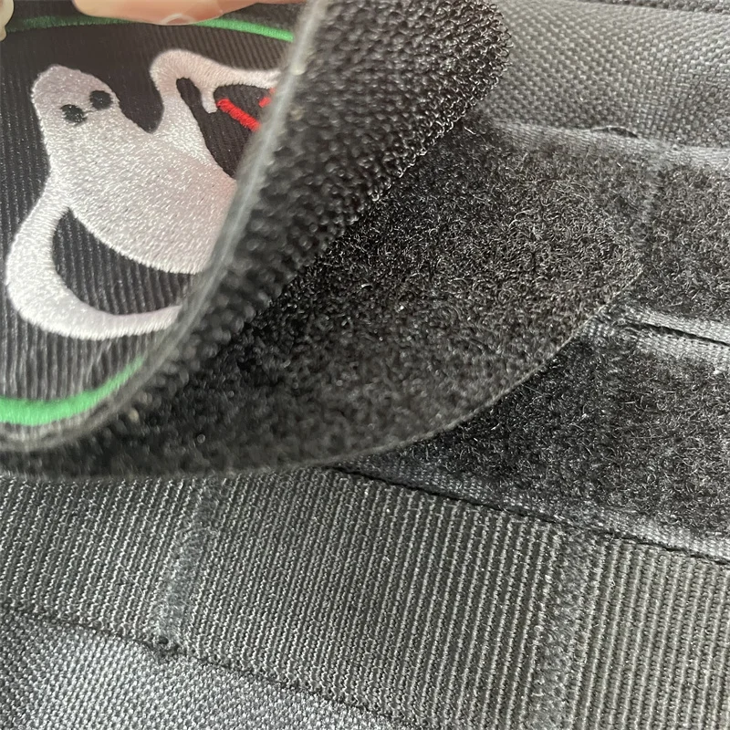 Parches bordados de fantasma relámpago, insignia de moral táctica, gancho y bucle, brazalete militar, pegatinas de mochila - imagen 3