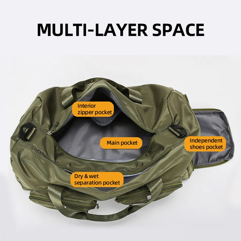 Bolso de viaje deportivo de lona grande con compartimento zapatos - imagen 4