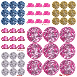 Parches bordados para planchar en ropa, parche termoadhesivo para sombrero, Bola de discoteca, venta al por mayor, 10 unidades por lote