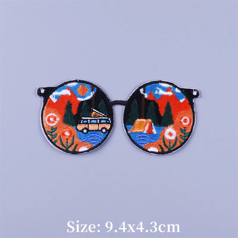 Parches termoadhesivos de viaje para surfear, accesorio Fusible de aventura al aire libre, para planchar ropa, apliques de paisaje Natural DIY - imagen 4