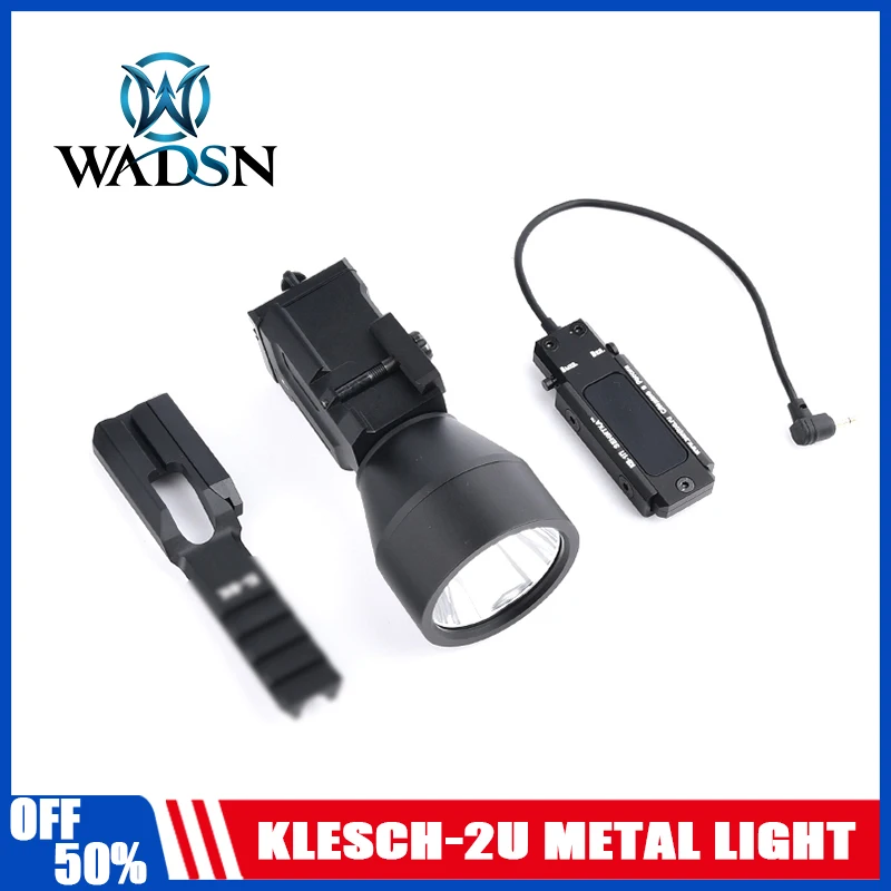 Linterna táctica de KLESCH-2U de WADSN, pistola 2,0, luz de Metal para caza, luz de Metal, KLESCH-2U de riel Picatinny