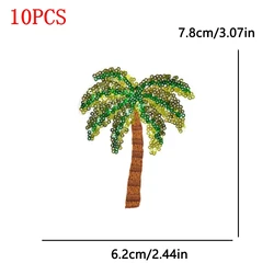Parche bordado palmera tropical con lentejuelas para mochilas