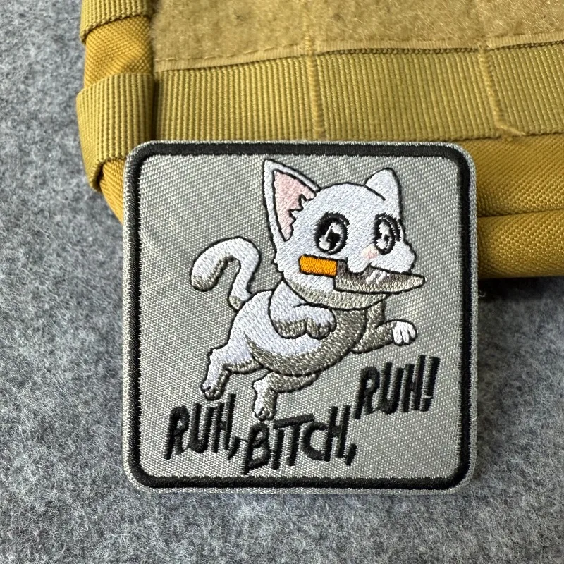 Parche bordado de gato táctico, insignia de moral con gancho y bucle, parche militar para mochila, apliques para ropa - imagen 5