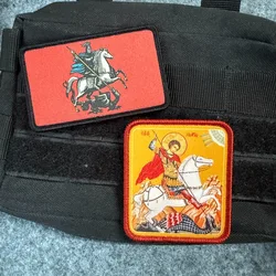 "Parche táctico de Arcángel Michael, insignia de moral militar, parche de gancho y bucle de caballero de San Jorge, mochila decorativa