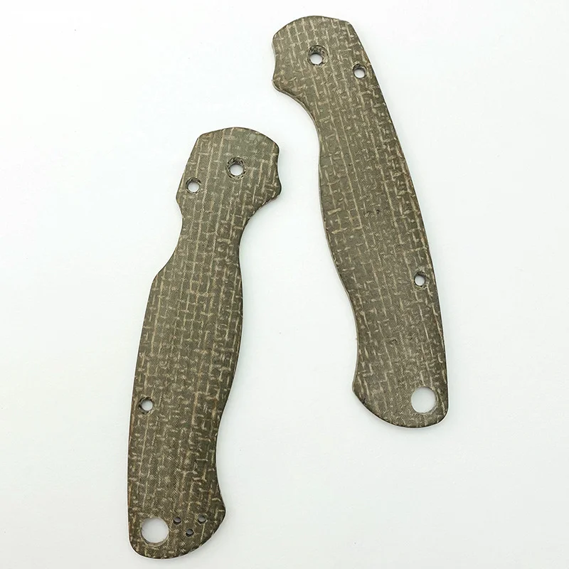 Material Micarta de 3 colores, básculas de cuchillo plegables, parches de mango de agarre para Spyderco Paramilitar 2 C81 Para2, accesorios de fabricación DIY - imagen 3