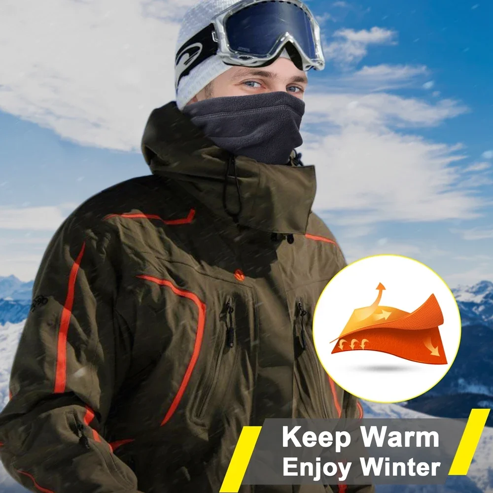 Bandana térmica para la cara, calentador de cuello de lana, bufanda de tubo, esquí, Snowboard, correr, deportes, ajustable, máscara de pañuelo para el cuello, Invierno - imagen 5
