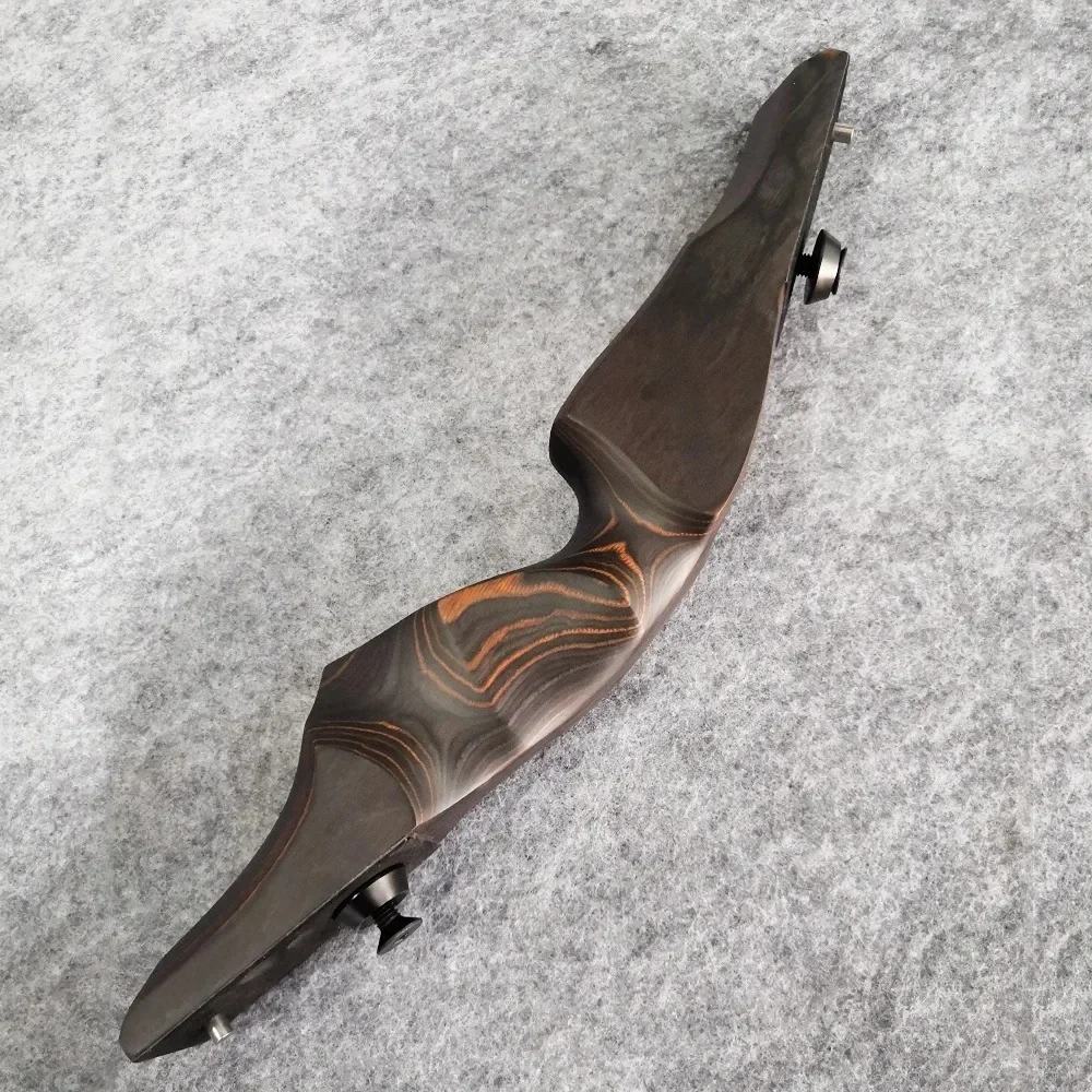 Arco recurvo de tiro con arco Hunter negro de 60 pulgadas, extremidades de núcleo de bambú de 25-60 libras, elevador de madera para mano derecha, arco de toma dividido para caza americana - imagen 5