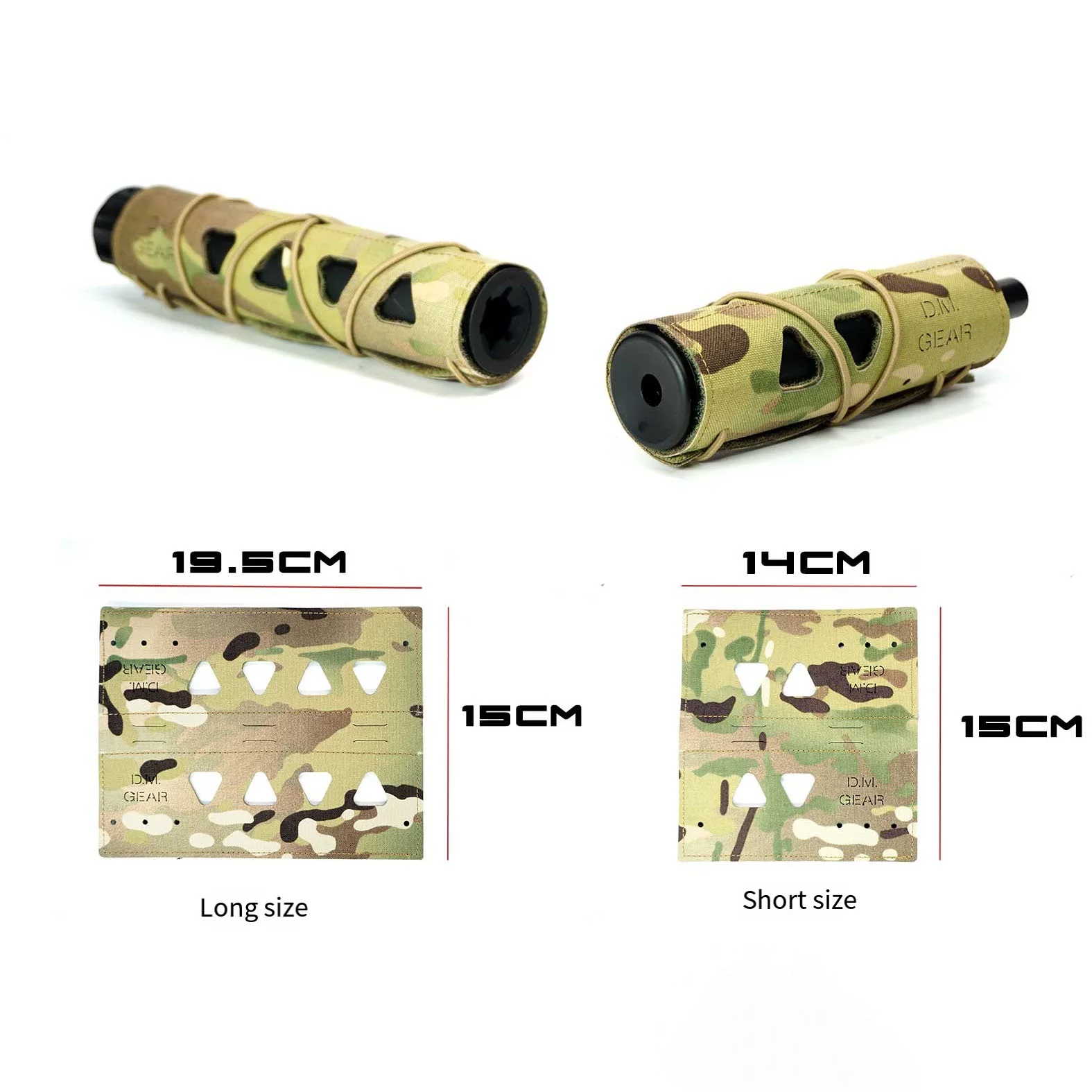 Cubierta táctica para supresor de Airsoft, cordón elástico de liberación rápida fijo corto/largo - imagen 5