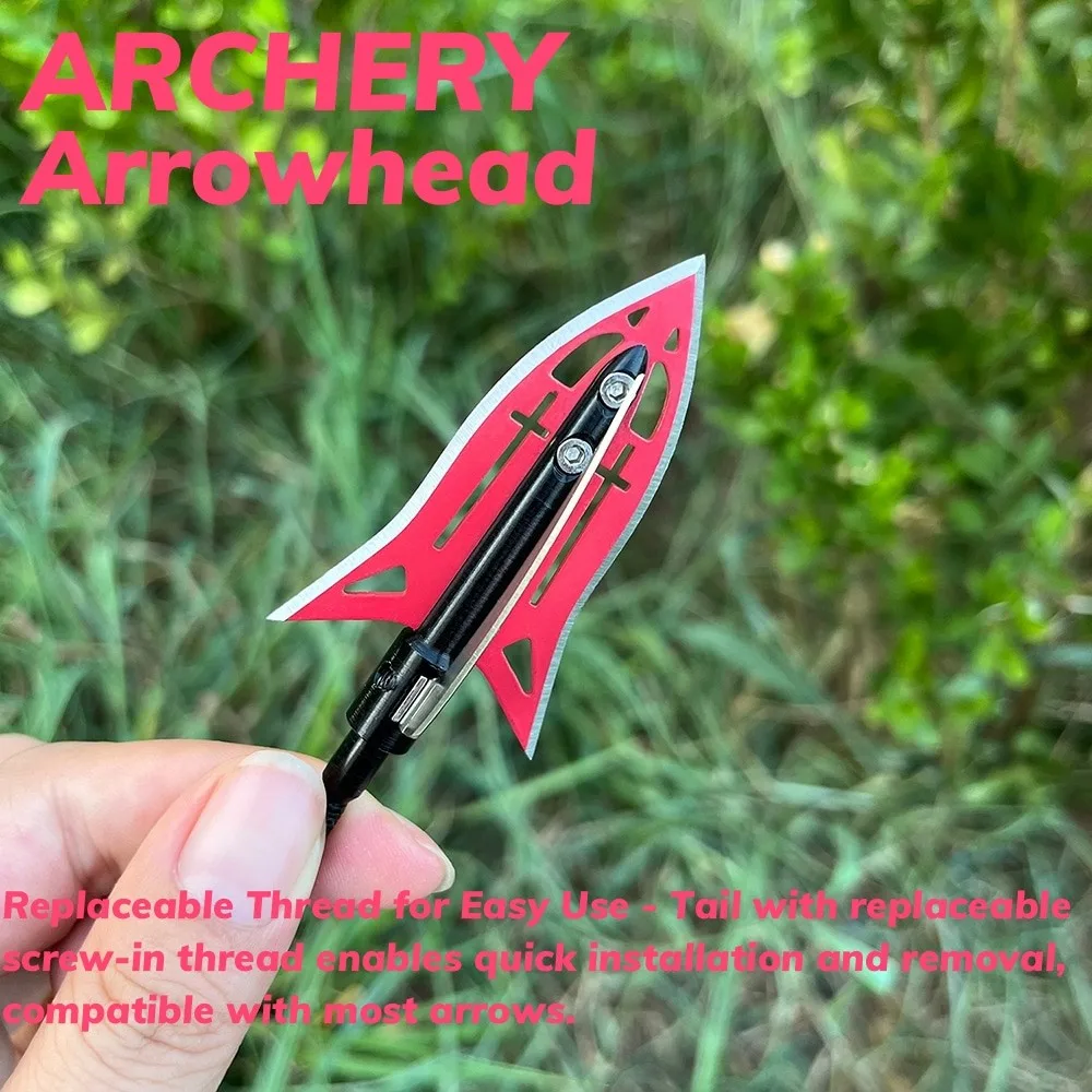 Puntas de flecha atornilladas de acero inoxidable, 6 uds., punta fija para tiro con arco, ballesta, arco recurvo compuesto, tiro de caza - imagen 3