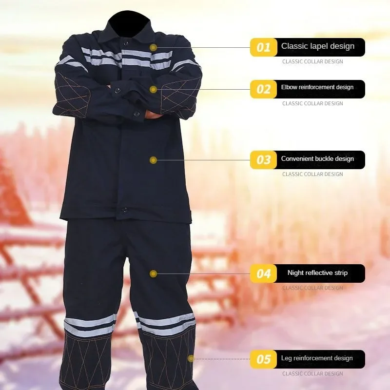 Parche especial para hombres, tira reflectante, mineros, soldadores, trabajadores de soldadura, ropa de trabajo de construcción antiescaldaduras, traje de Top y pantalones - imagen 3