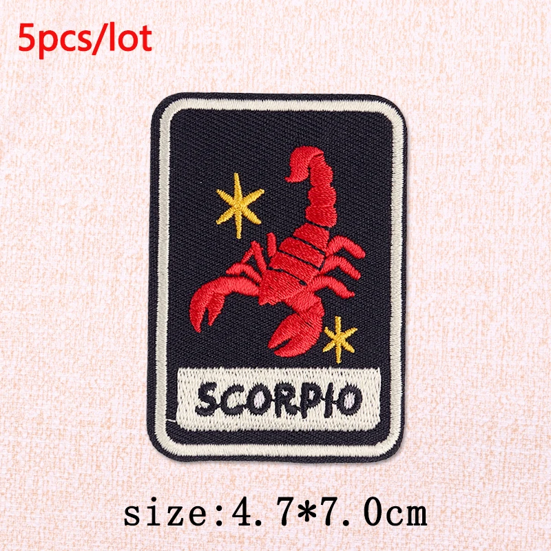 Parche termoadhesivo bordado signos del zodiaco animales para ropa