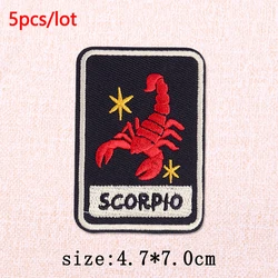 Parche termoadhesivo bordado signos del zodiaco animales para ropa
