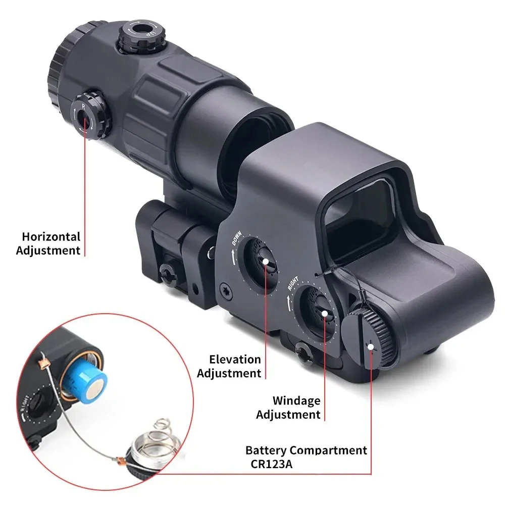 558 Red Dot Sight G33/G43/G45 Lupa 558+G33 Vista holográfica con interruptor al lado Montaje en riel QD de 20 mm - imagen 5