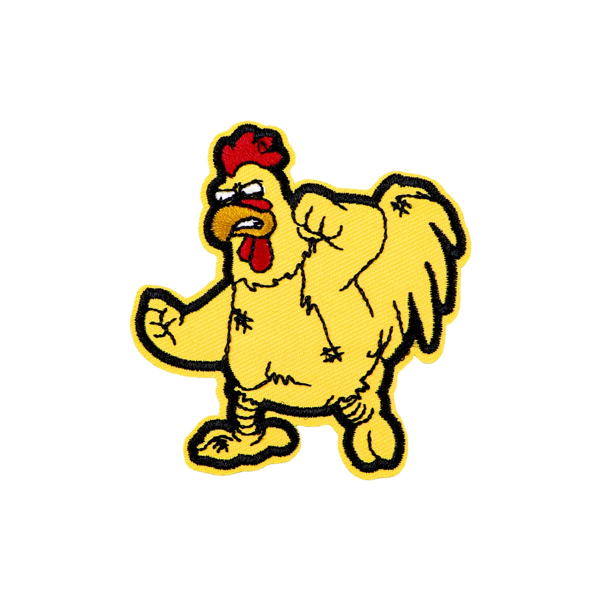 Parche bordado termoadhesivo pollo enfadado para ropa - imagen 4