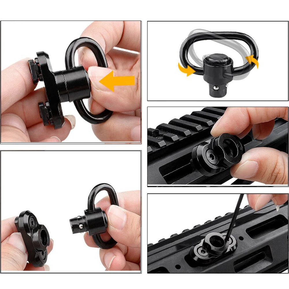 2 unids/set QD Sling montaje Sling giratorio 1,25 pulgadas adaptador accesorio para M-LOK hebilla de correa de riel flotante de liberación rápida - imagen 2