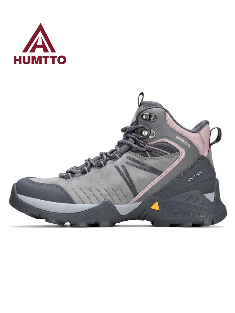 Zapatos de senderismo de piel de vaca HUMTTO, botas de caza impermeables para hombre, botas tácticas de combate en el desierto, botas de trekking para mujer, zapatillas tobilleras para caminar - imagen 2