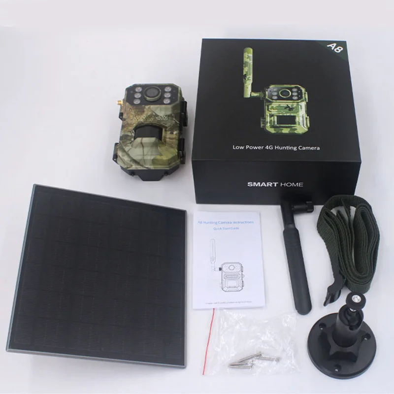 Cámara Solar de rastreo para caza y vida silvestre, 4MP, 5W, con batería de 7800mAh, enchufe europeo/estadounidense, resistente al agua, 4G, 940nm, dispositivo de visión nocturna IR - imagen 3