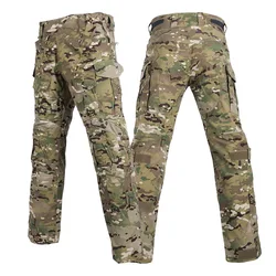 Pantalones Cargo de camuflaje de combate para hombre, pantalones de entrenamiento táctico al aire libre, ropa de caza y senderismo Multicam de camuflaje