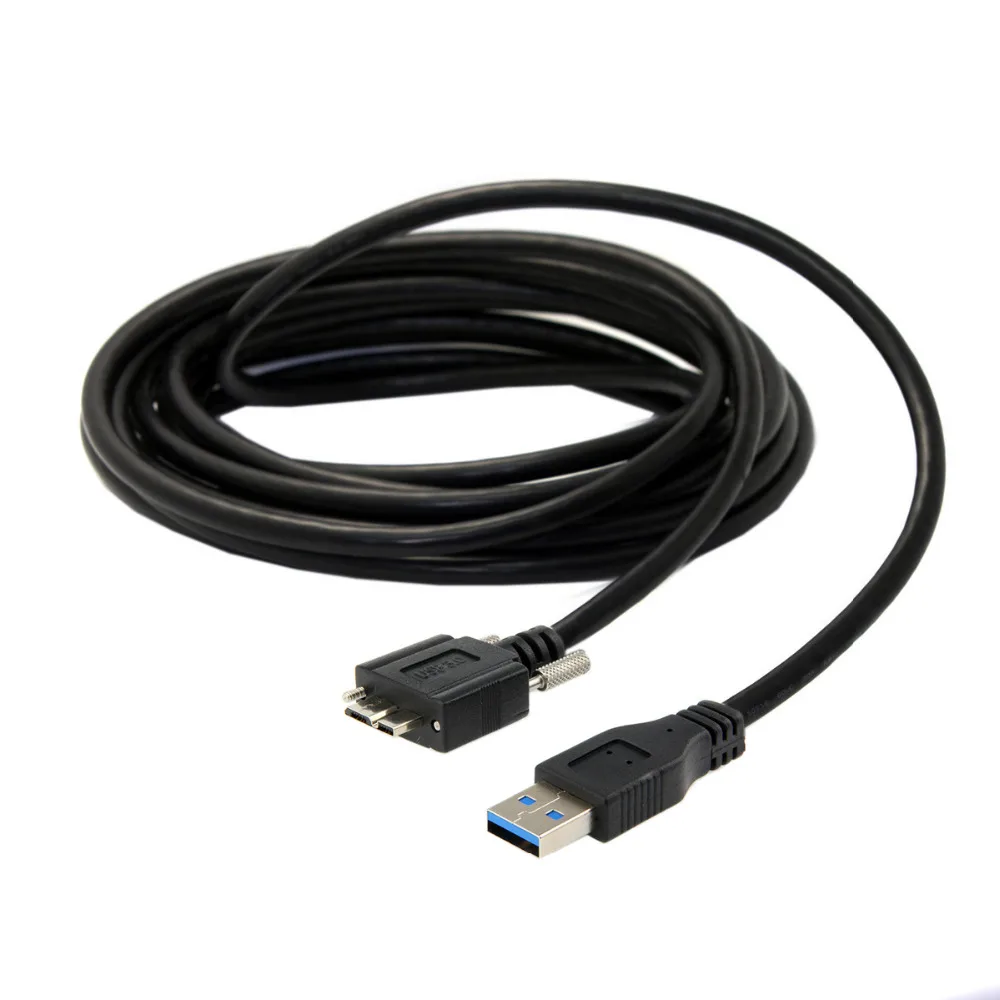 USB 1,2 tipo A Micro USB 3,0 B macho con Panel de montaje, Cable de tornillos para disco duro de teléfono móvil, color negro, 3,0 M, 5M - imagen 3