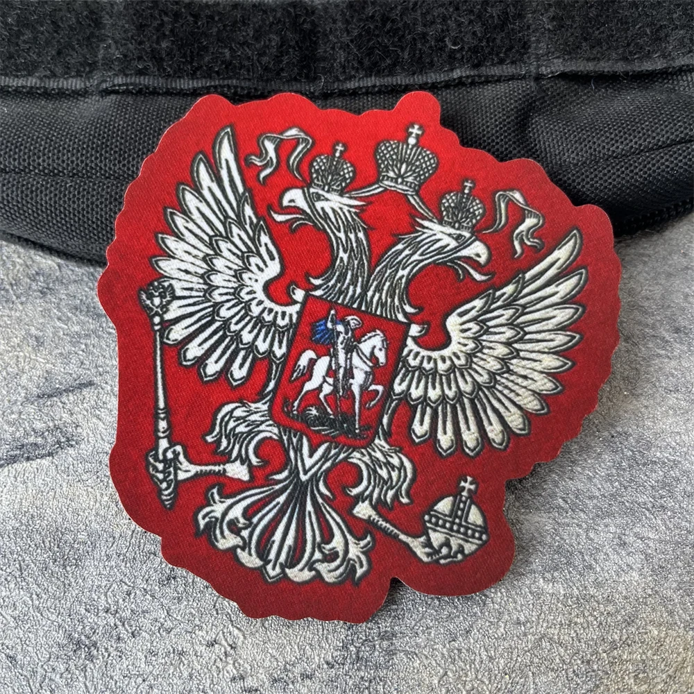 Chevron Jacquard Zedo con el emblema de Rusia moral parche táctico impreso parches de gancho y bucle ropa mochila pegatina