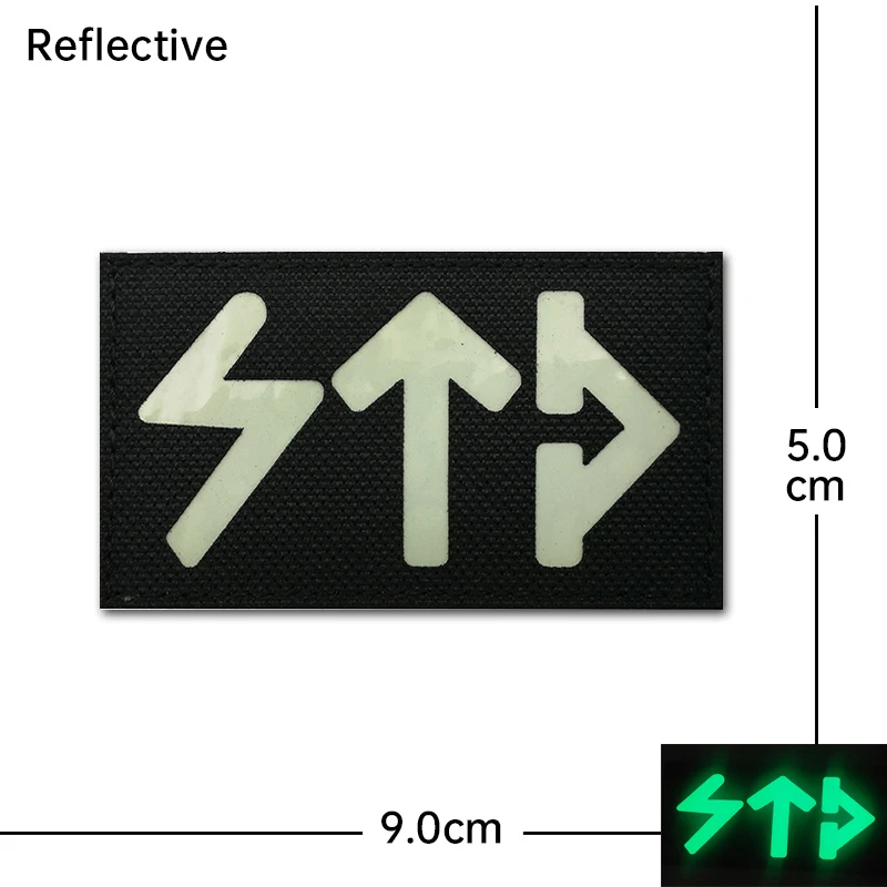 Parche luminoso reflectante bordado STP ruso, gancho y bucle, capítulo moral, insignia para exteriores, brazalete, mochila DIY - imagen 5