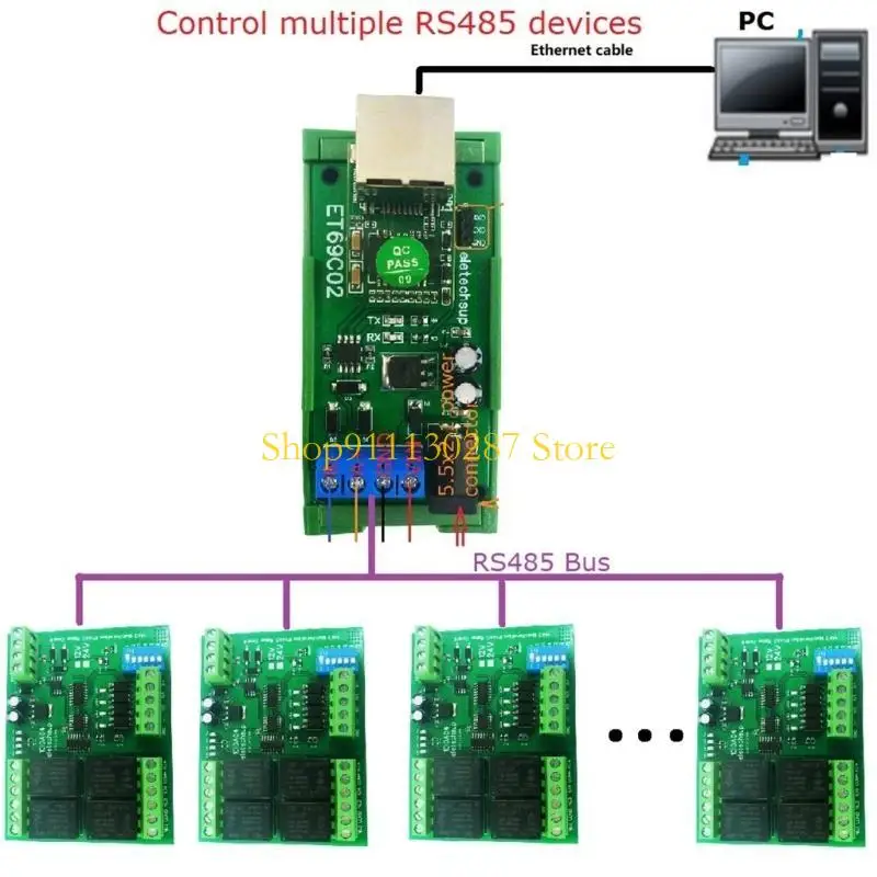 J1HC RS485 Modbus RTU a redes Ethernet Módulos puerto convertidor MQTT cliente UDP - imagen 4