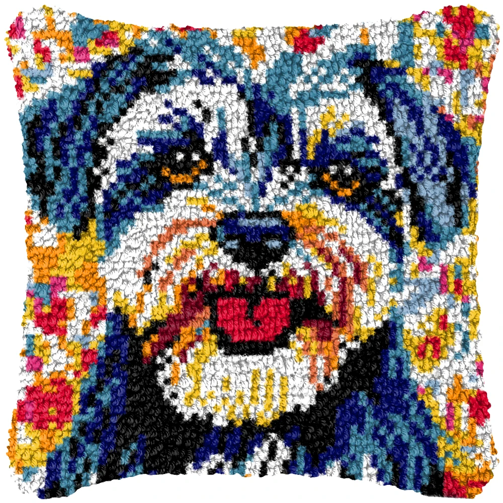 Kits de alfombra con gancho de pestillo de animales, Material bordado, almohada bordada tejida a mano, almohada con gancho de pestillo de estilo americano y europeo - imagen 5