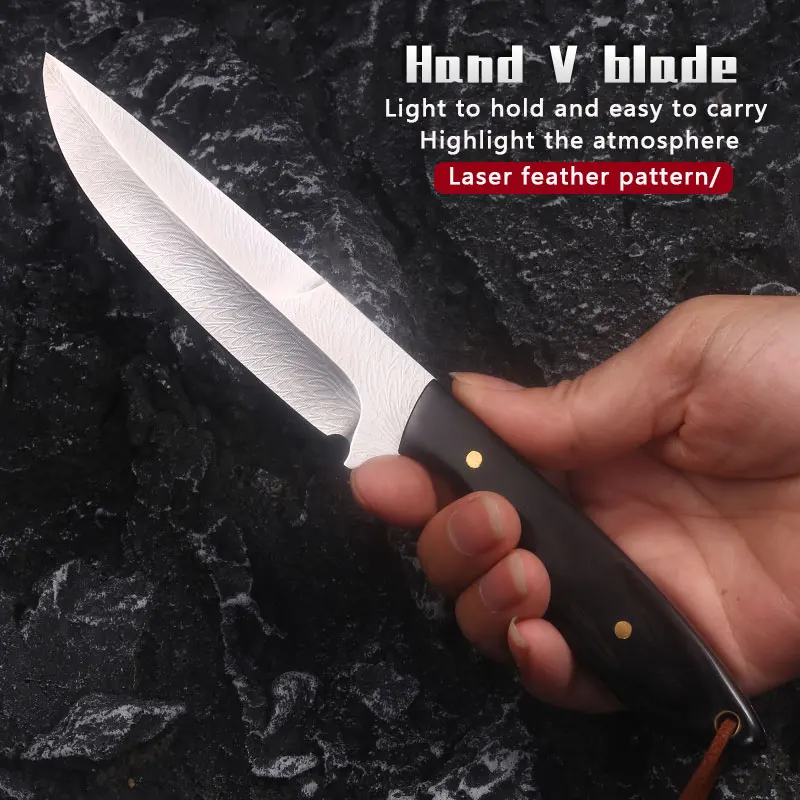 Cuchillo de autodefensa, arma fría, cuchillo afilado de supervivencia al aire libre, tácticas de supervivencia de campo de alta dureza, hoja recta de transporte - imagen 2