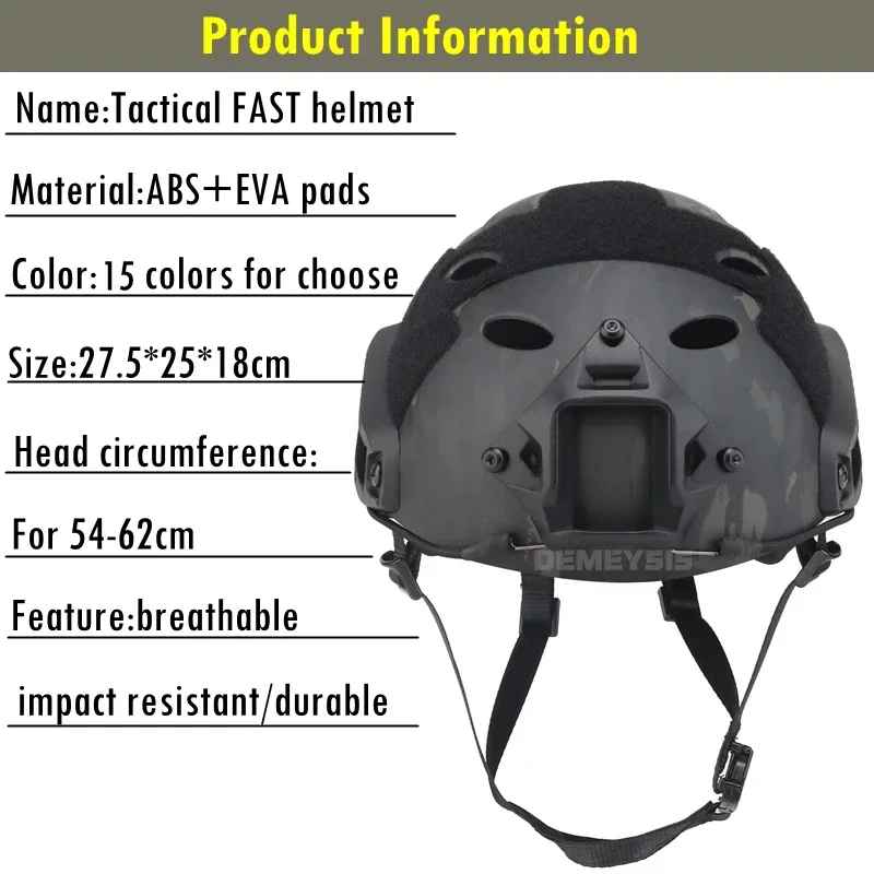 Casco táctico rápido tipo PJ, Protector de cabeza ligero para deportes al aire libre, Paintball CS War Game - imagen 5