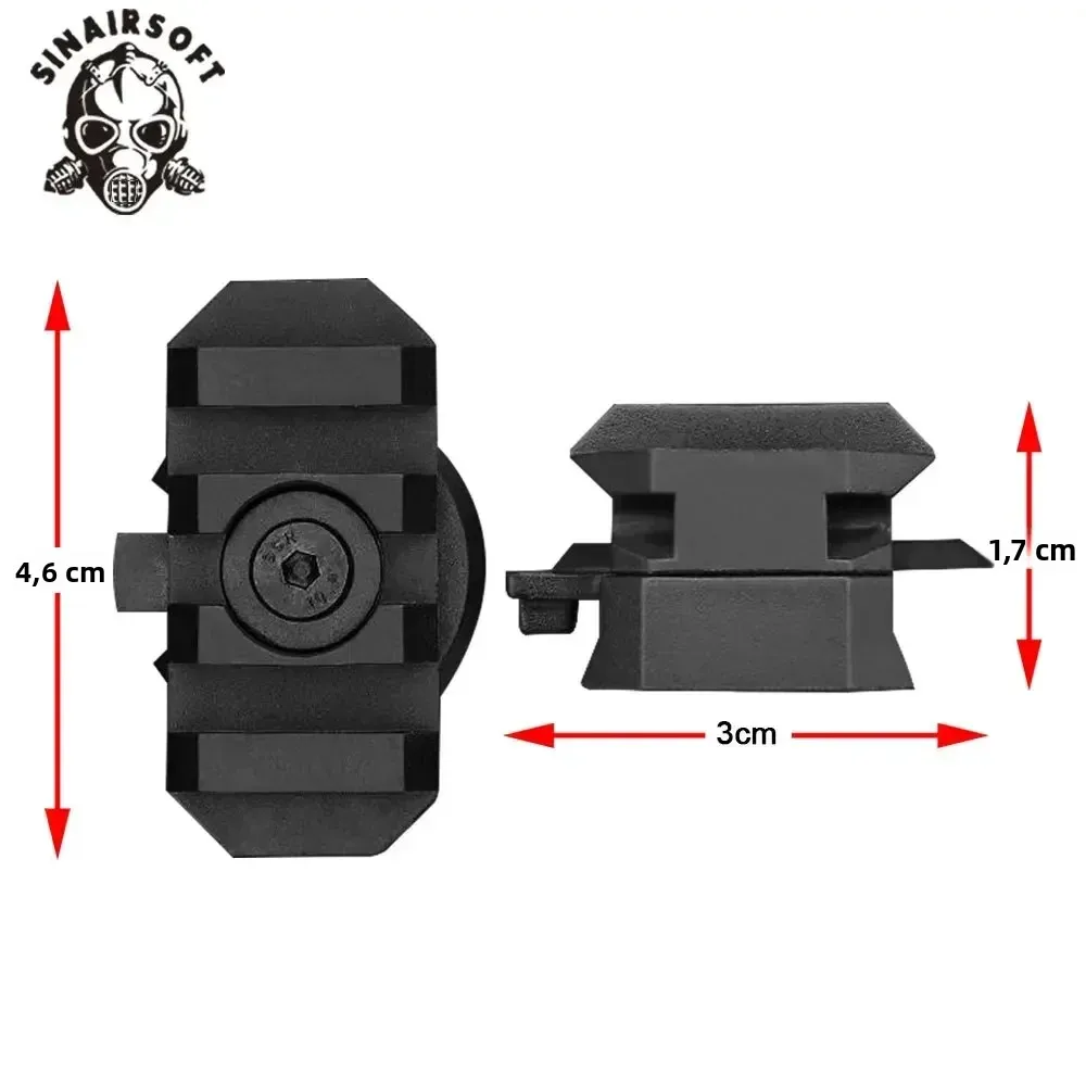 Adaptador de riel lateral para casco táctico, rotación de guía de arco ajustable de 360 grados para casco rápido Airsoft, Picatinny de 19mm, 2 uds. - imagen 2