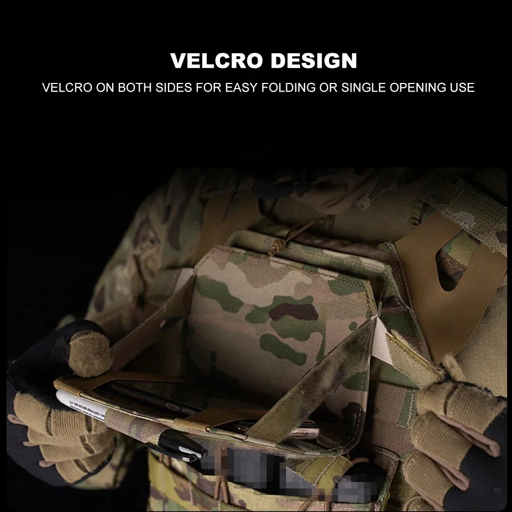 Bolsa de teléfono de administrador táctico MOLLE, Chaleco de caza militar, soporte de mapa de Panel frontal, bolsa de transporte de utilidad para exteriores, tablero de navegación de teléfono - imagen 4
