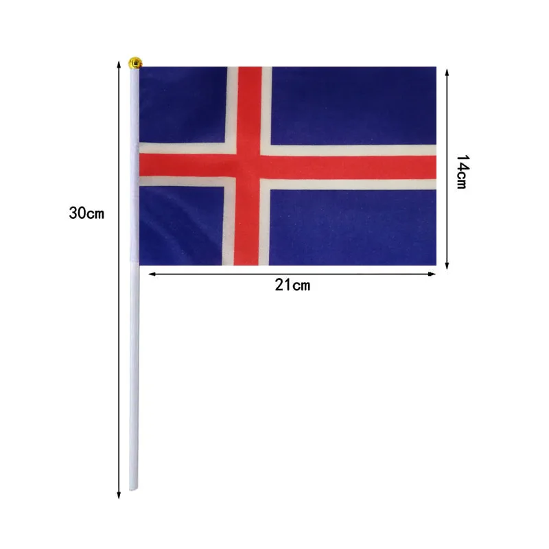 Banderas onduladas a mano de Islandia – 14x21 cm - imagen 2