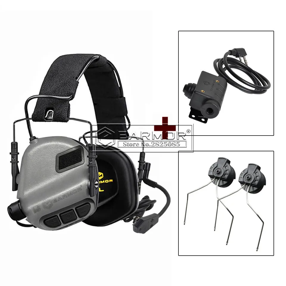EARMOR-auriculares tácticos M32 MOD4, adaptador de riel de arco M51 PTT y M11, un juego para riel de arco de casco rápido, cambio libre montado en la cabeza - imagen 2